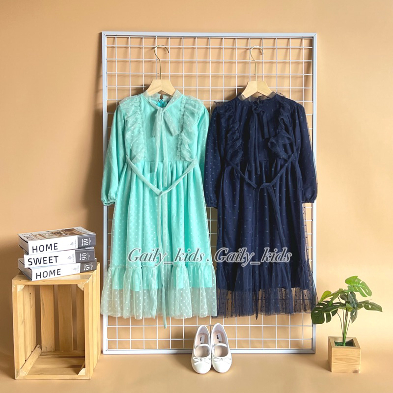 Baju Muslim Gamis Tile Brokat Anak Perempuan 1-11 Tahun ( Dijual Tanpa Kerudung)