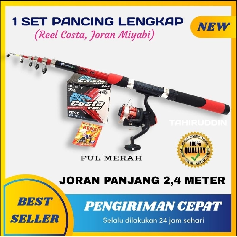 Set Pancing Costa-MIYABI JORAN PANJANG 2,4 Meter. FULL MERAH