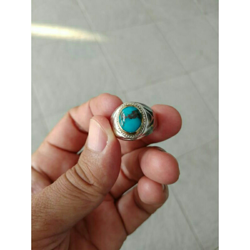 CINCIN PRIA, CINCIN BATU PIRUS PERSIA BIRU PANCI MINIMALIS