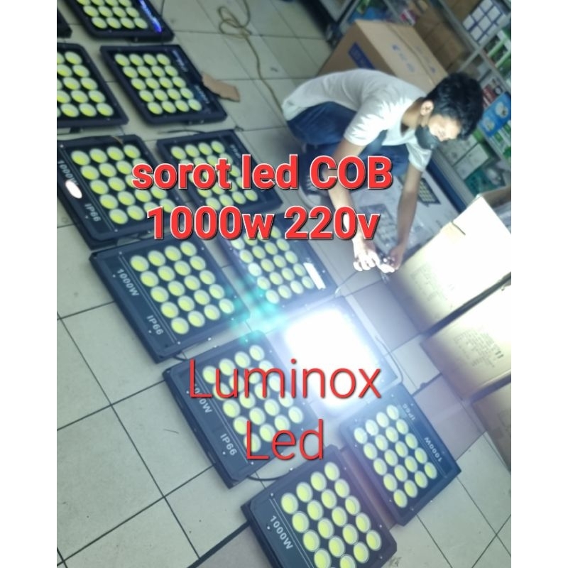lampu tembak led 1000watt 1000 watt / sorot flood light cob 1000w 20mata 220volt