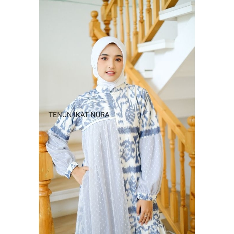 ( READY STOK ) DRESS AURORA HEWAN Couple Tenun Baju Lebaran Baju Kondangan