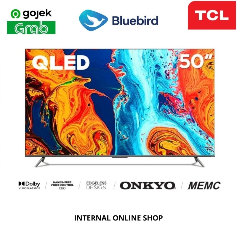 TCL 50C635 Smart TV 50 Inch QLED Google TV 4K UHD HDR 10+ ONKYO Garansi Resmi