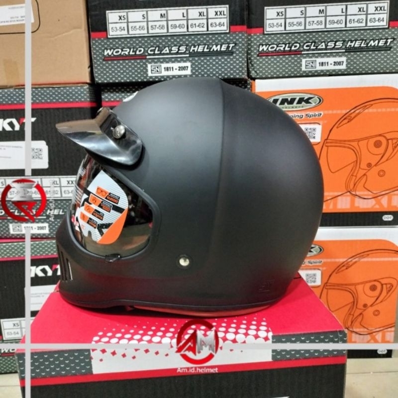 HELM INK TROOPER SOLID BLACK MATT CAKIL FULL FACE