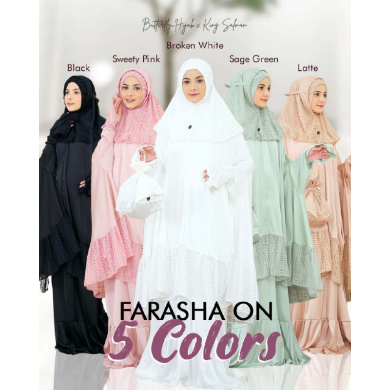 MUKENA FARASHA BUTTERFLY HIJAB KING SALMAN