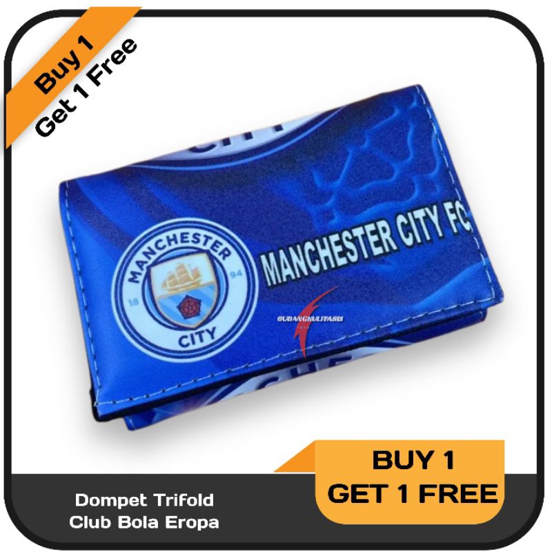 Buy 1 Get 1 Free!! Dompet Pria Motif Club Bola Trifold Dompet Anak Remaja Murah