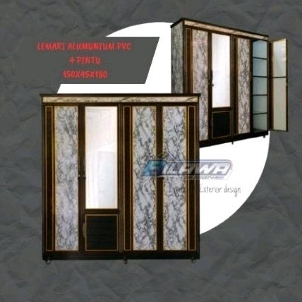 Lemari Alumunium 4 pintu PREMIUM MURAH