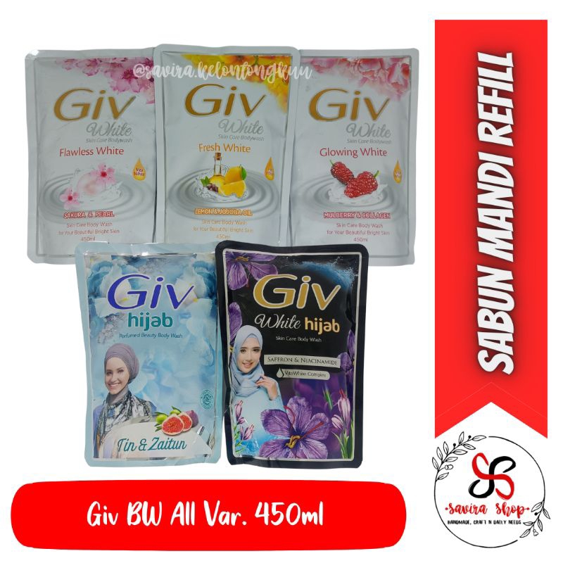 GIV White Hijab Sabun Cair Refill 450ml