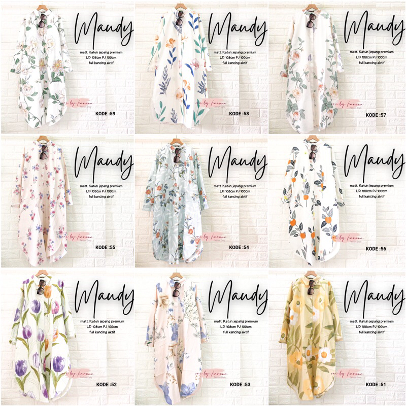 MAUDY TUNIK MOTIF BUNGA LD 108 BUSUI KATUN JEPANG PREMIUM BY KARUNA