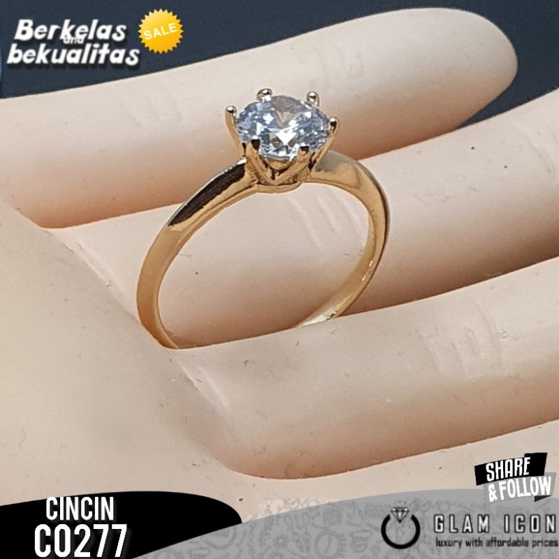 Cincin Wanita Motif Simple grip lima mata satu C0277 CCG