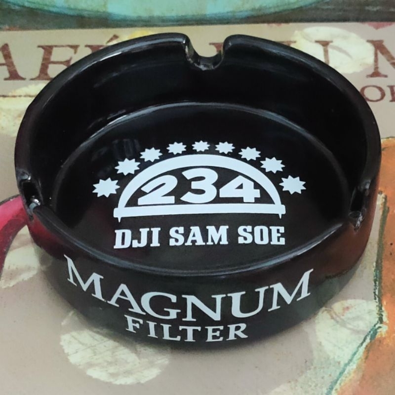 ASBAK KERAMIK HITAM SOLID DENGAN LOGO PERMANEN