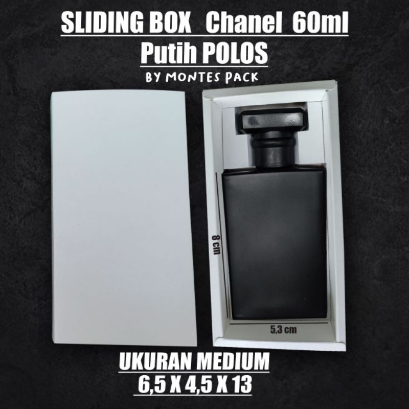 

BOX SLIDING PUTIH / fit botol CHANEL 60ML / Slide Box channel Polos / Box chanel 60ml