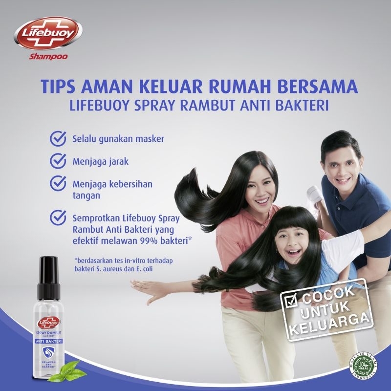 Lifebuoy Hair Mist 60ml Rambut 99% Anti Bakteri Tanpa Bilas 60 ML