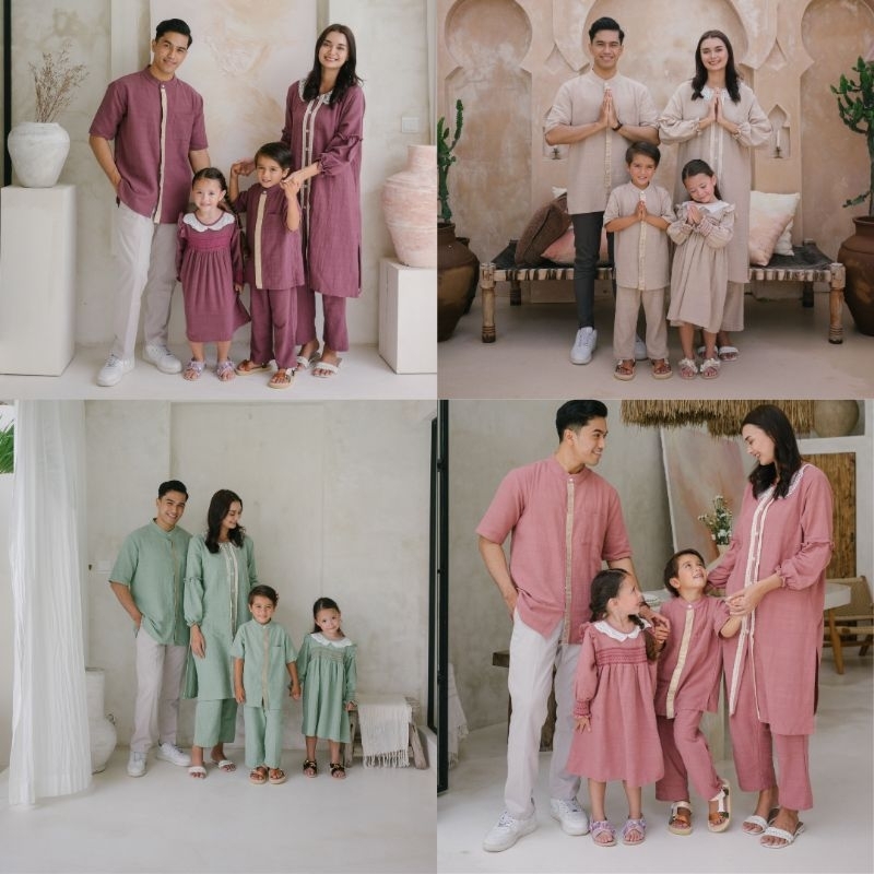 AZALOKIDS- AMEENA AZZAM SET KALUNAKU - BAJU AYAH IBU - baju couple lebaran anak - baju lebaran kelua