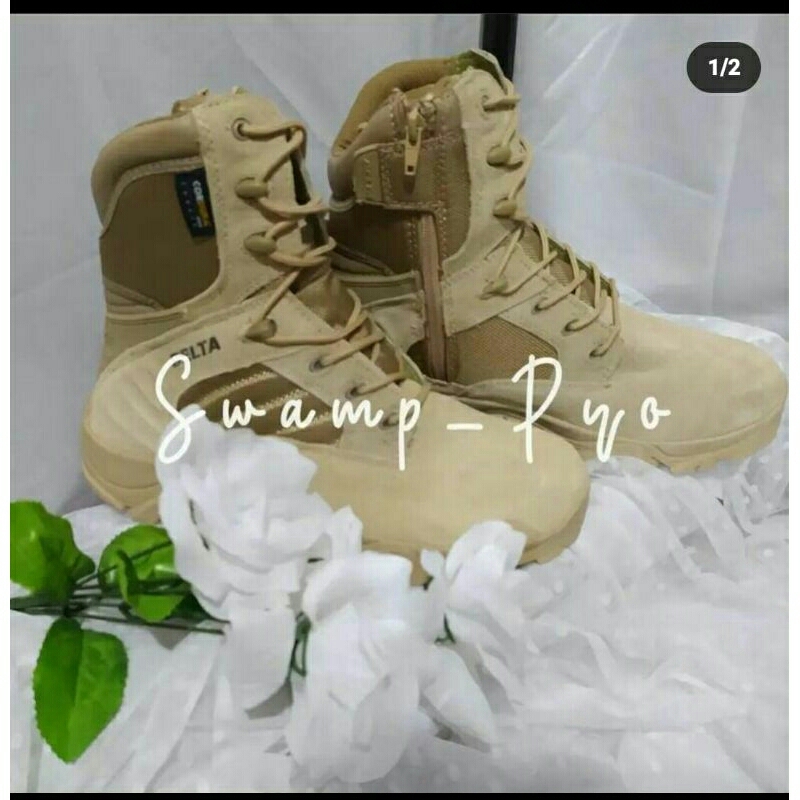 Sepatu PDL coklat merk Delta