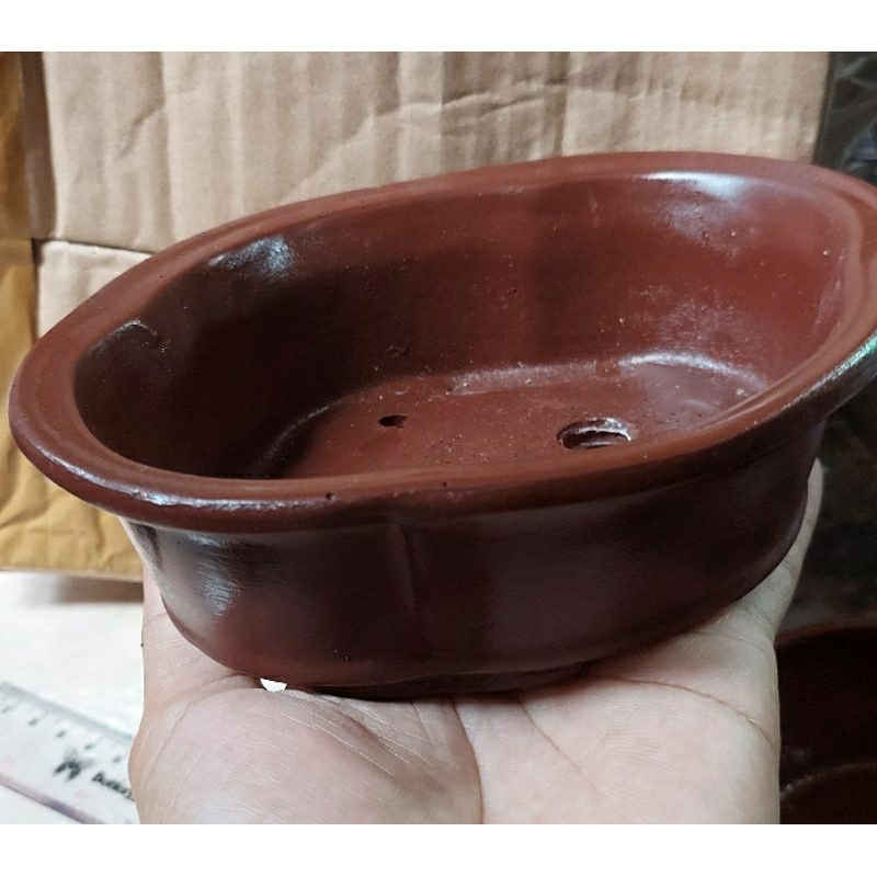 Pot bonsai mame pot tanaman hias Oval fiberglass