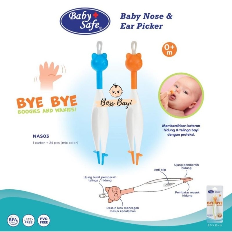 BABY SAFE - Baby Nose &amp; Ear Picker / Alat Pembersih Hidung Telinga Bayi NAS03