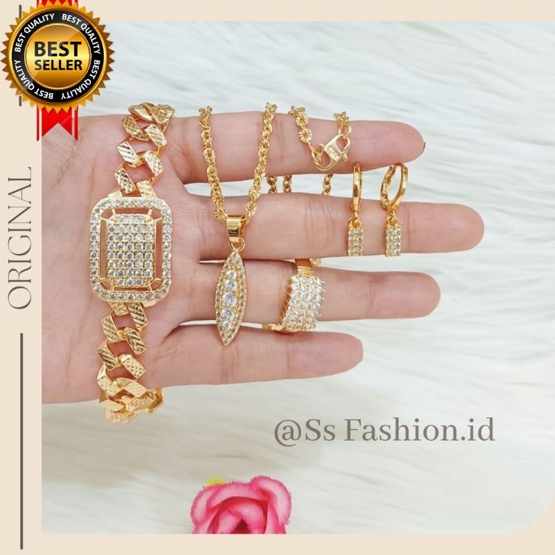 Set perhiasan kotak pendi 001 Xuping anti karat anti luntur