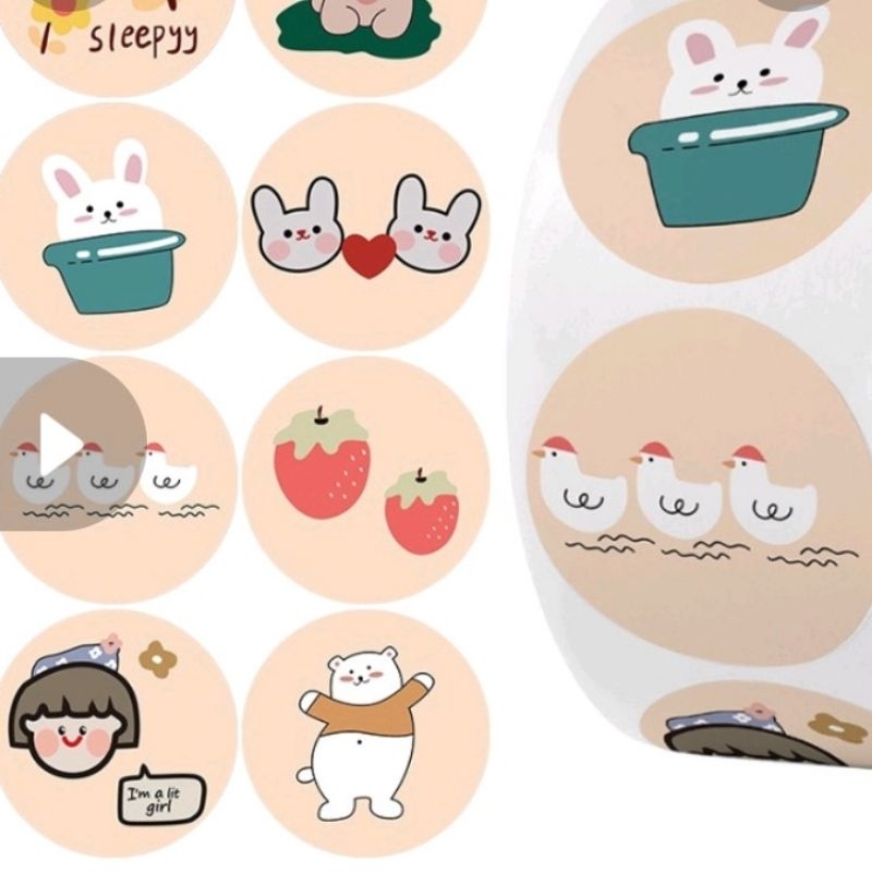 

Sticker Label Aesthetic Stiker Segel Decor Amplop Souvenir Lucu 2.5cm 500pcs