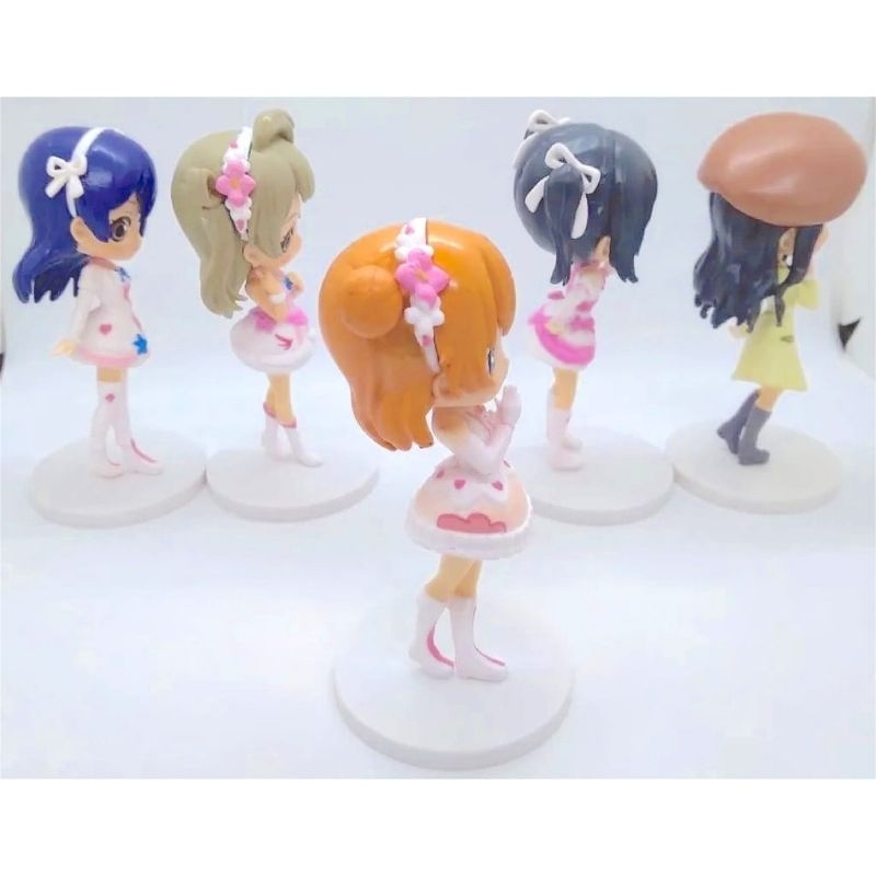 FIGURE LOVELIVE SUNSHINE CARTOON CARAKTER ANIME FIGURE SET 5 PCS CHIBBY LOVE - TOPPER KUE - ACTION FIGURE HIASAN