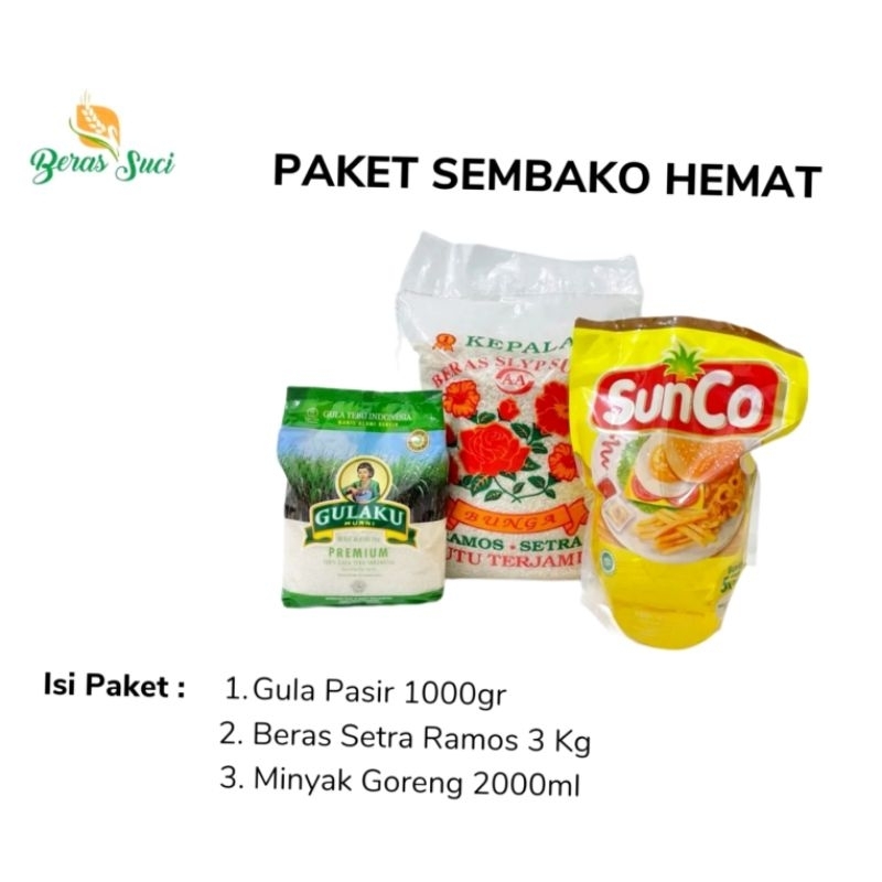 

Paket Sembako Hemat Hampers Lebaran ( Beras Minyak Gula)