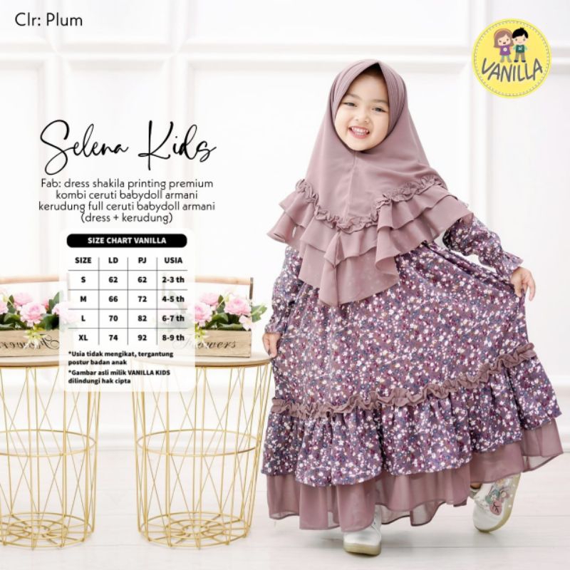 gamis anak selena kids syari by vanilla