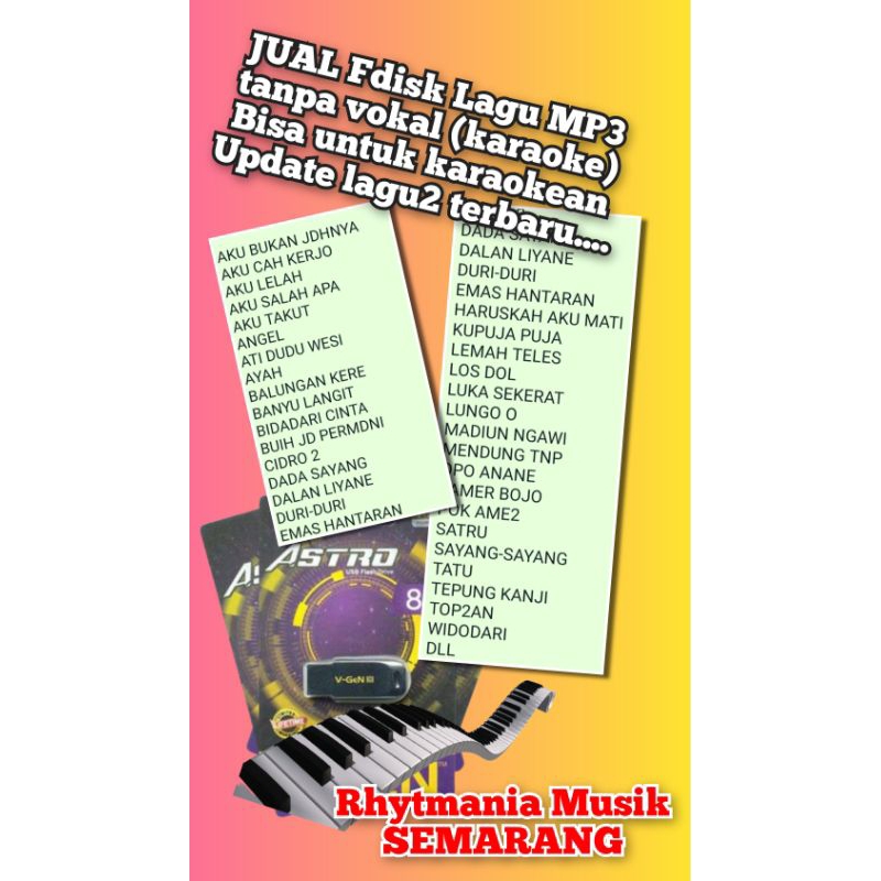 FLASHDISK Lagu MP3 tanpa vokal utk karaoke