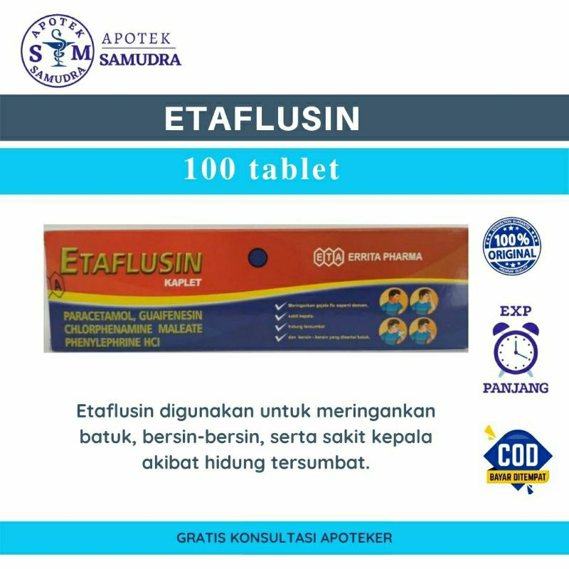 ETAFLUSIN TABLET - 1 BOX ISI 10 STRIP (obat untuk meringankan gejala flu obat batuk berdahak obat pe