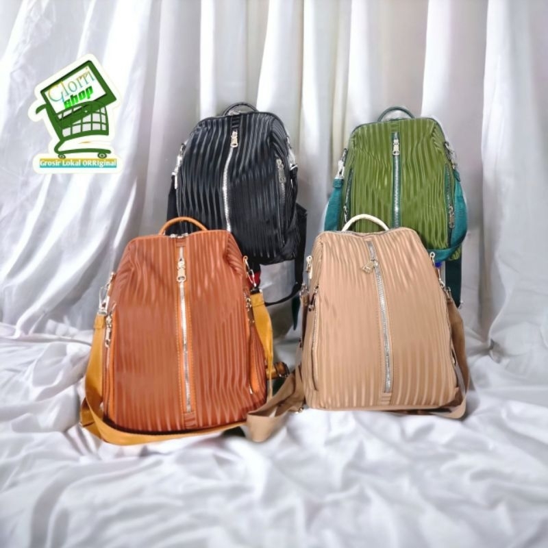 COD√ Multifungsi selempang tas Ransel berkualitas baik Wanita Backpack Shoulder bag IMPORT 501