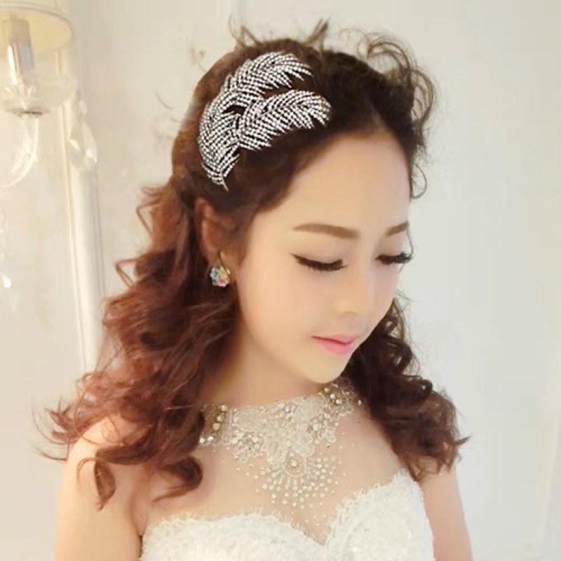 Bandana Mahkota 【209】Bunga Cantik Aksen Pita untuk Aksesoris Rambut