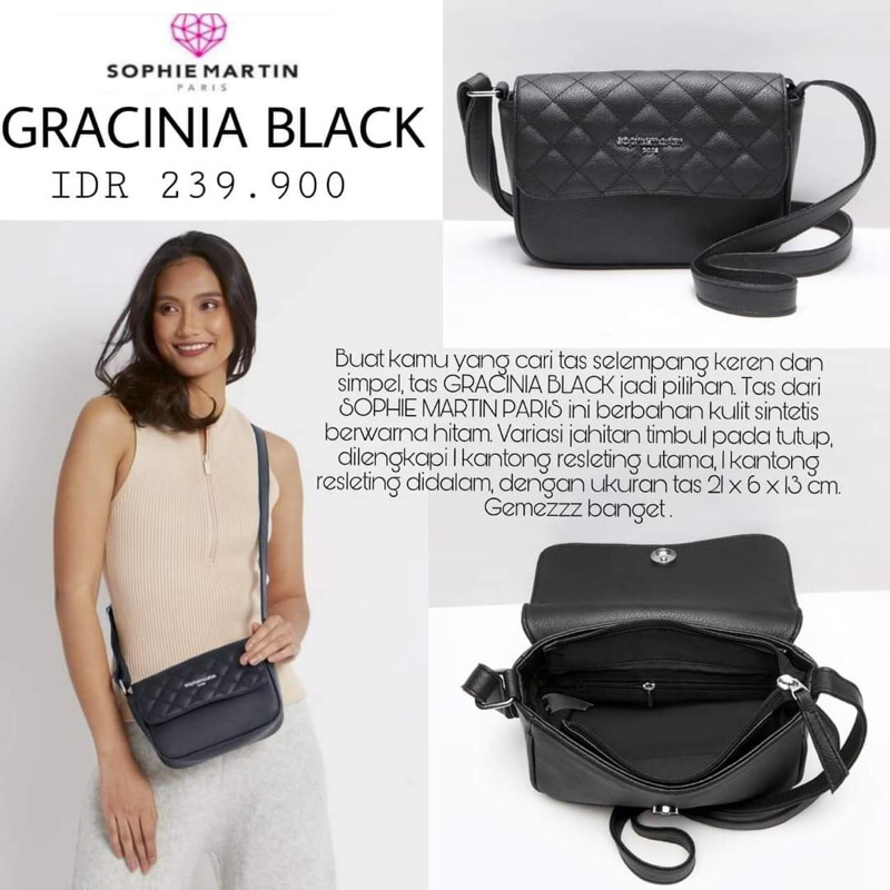 Tas wanita murah Gracinia Black ori Sophie Martin