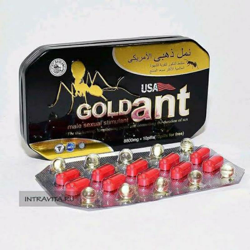 ANT10 Gold Ant (SEMUT) Obat GOLD ANT USA 100% Asli Penambah Stamina Pria Herbal Kuat Tahan Lama Impo