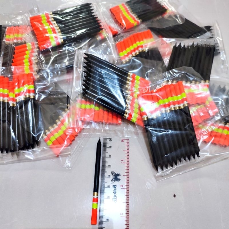 pelampung pancing pipet hitam 8cm isi (10pcs)(20pcs)