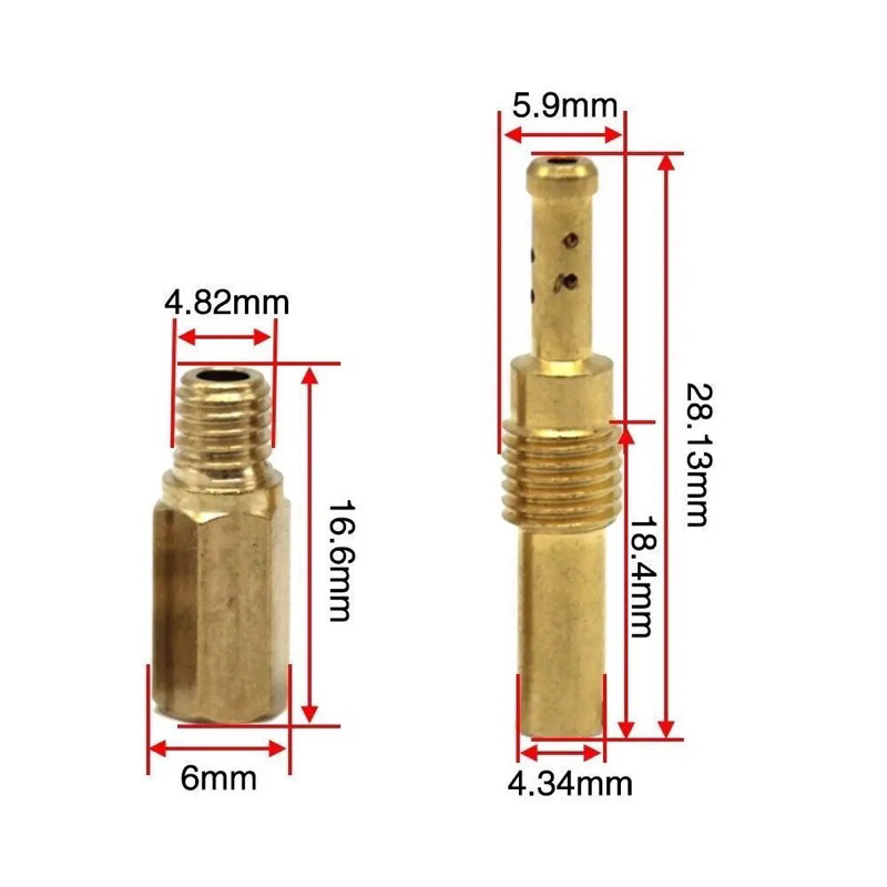 Pilot Jet PE Keihin - Untuk Karburator Pe28 Tiger Megapro Glpro 32 35 38 40 42 45 48 50 52 55 58 60
