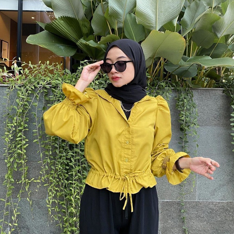 Zaira Blouse hijab cotton shirt atasan wanita by Vanesha Wear