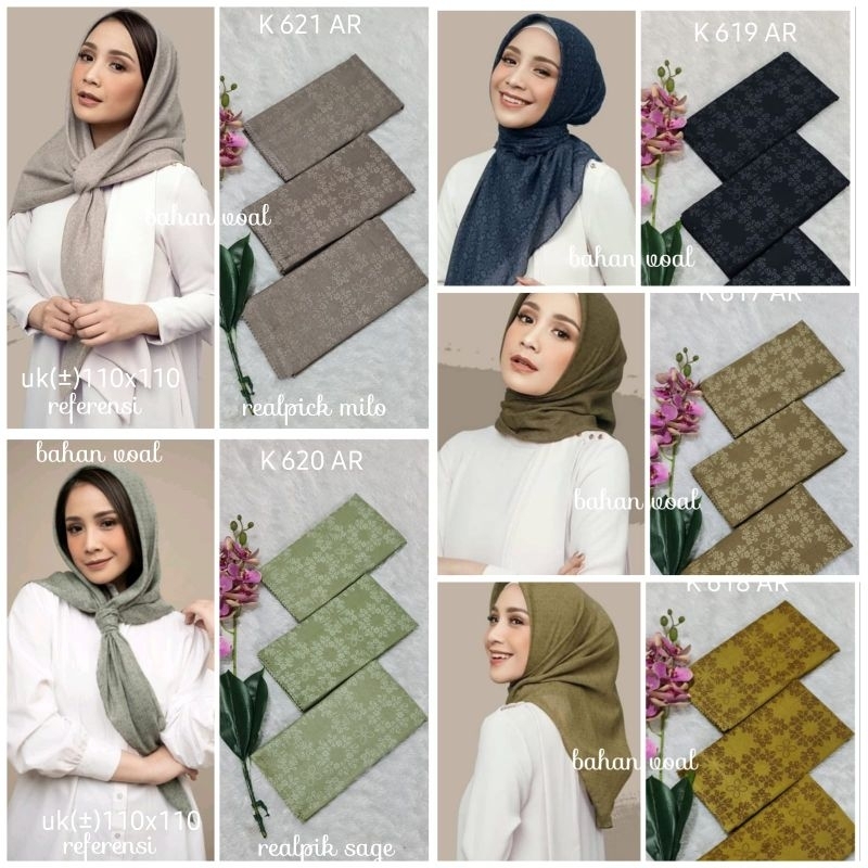 jilbab segi empat  motif voal motif lasercut denay motif voal motif premium (harga grosir partai)