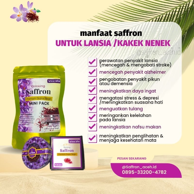 HERBAL SAFFRON UNTUK LANSIA- PIKUN- DEMENSIA- PENAMBAH NAFSU MAKAN