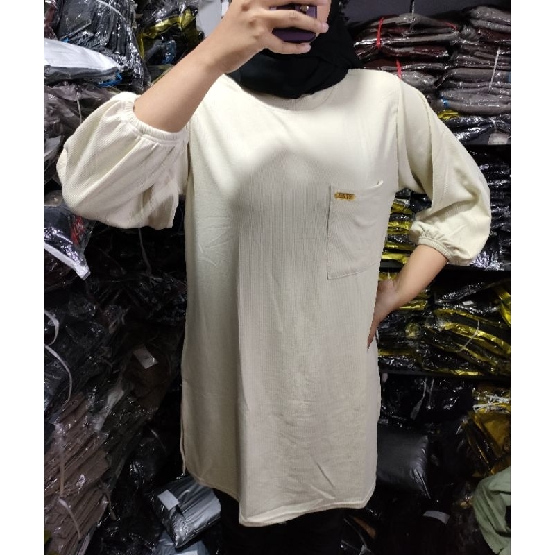 TUNIK TERBARU  BAHAN RAJUT (ASTER RIP) LD 110 melar 130