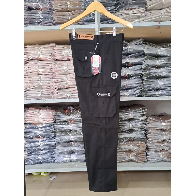 Celana Cargo Panjang Pria Hitam Dickies Full Acc