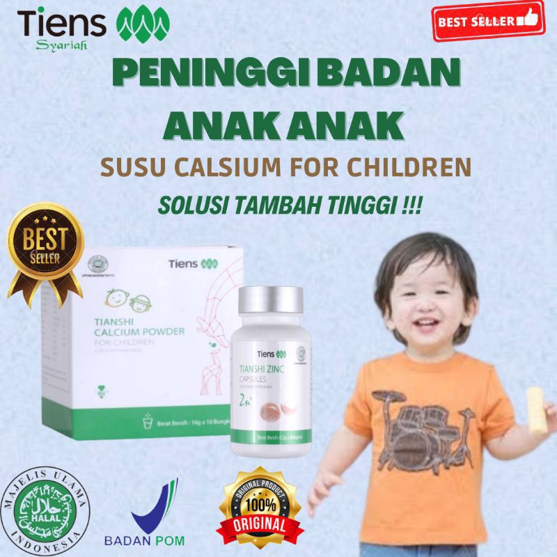Peninggi Anak tiens | Paket Peninggi Badan Anak Tiens Original Susu Calsium anak dan zinc