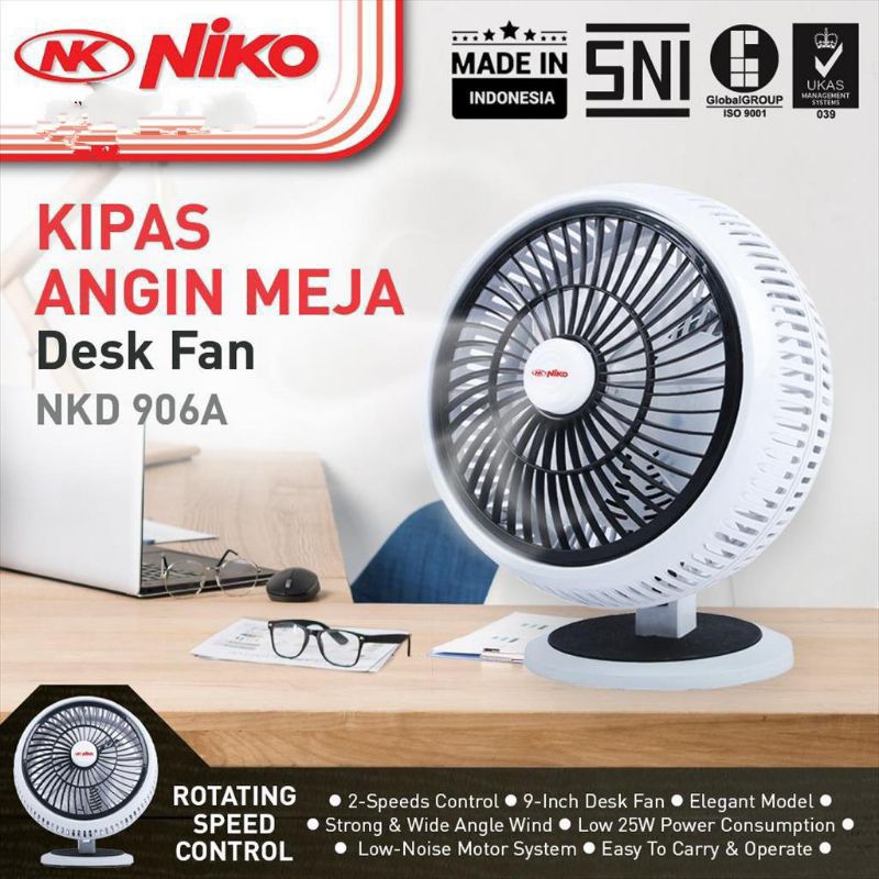 NIKO Kipas Angin Meja  Desk Fan 9 Inch NK-906A / NK 906 A