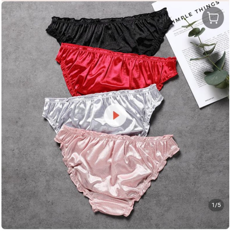 C19 Ling Celana dalam full satin unisex US Size pria wanita licin mengkilat