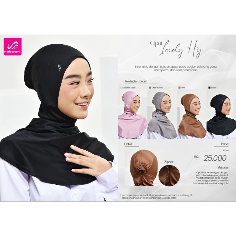 ciput lady sp dan ciput lady hy - ciput arab rabbani - daleman kerudung ninja rabbani - ciput ninja 