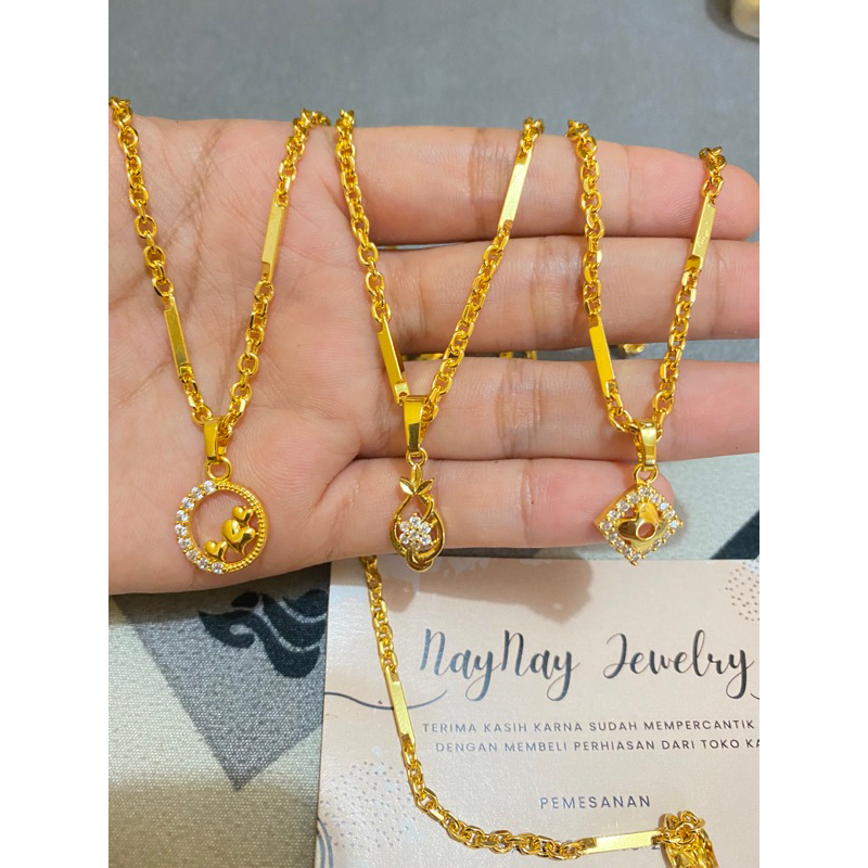 Kalung Koin Medan balok warna 24K