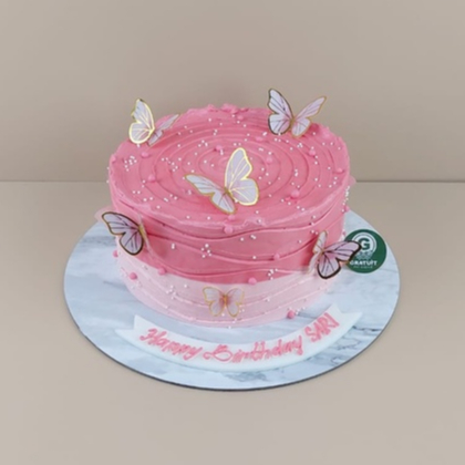 

CAKE GRADASI KUPU - KUPU UK 20CM / KUE ULANG TAHUN