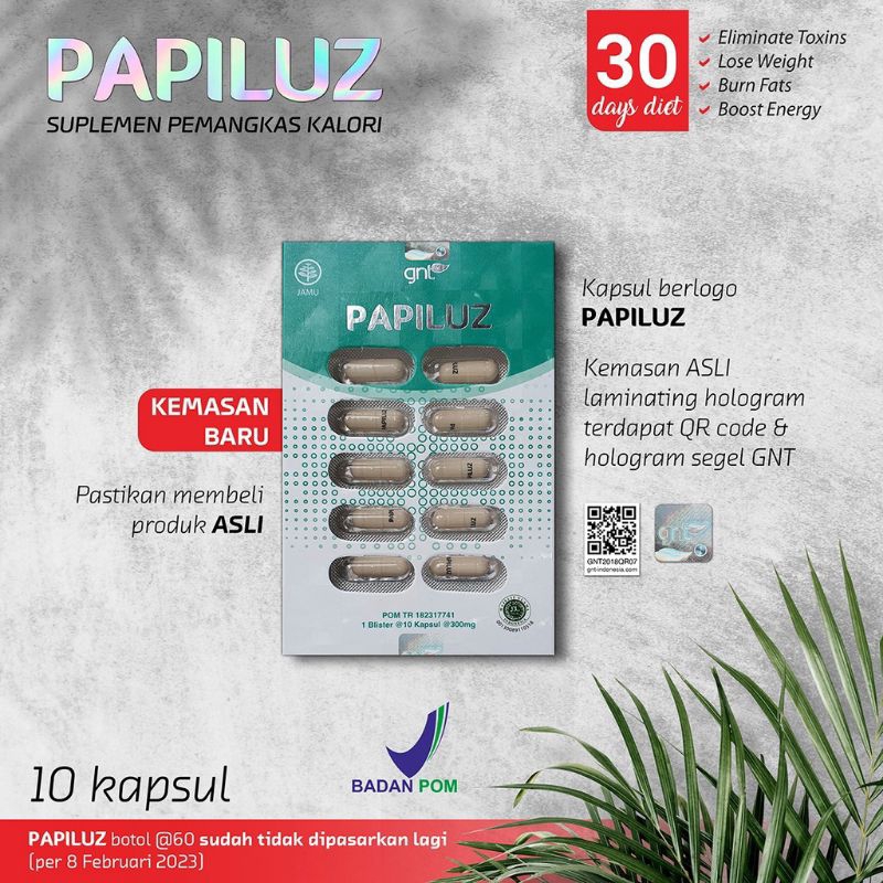 Papiluz Suplemen Pemangkas Kalori isi 10 kapsul