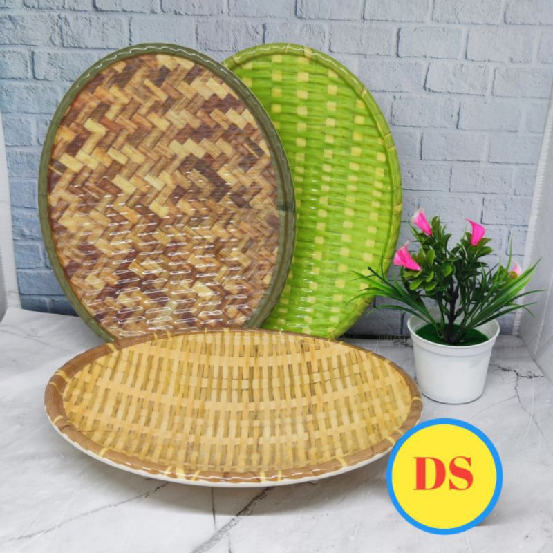 Piring Oval Melamin Motif Rotan 11 Inch-Piring Unik -Piring Saji W7811
