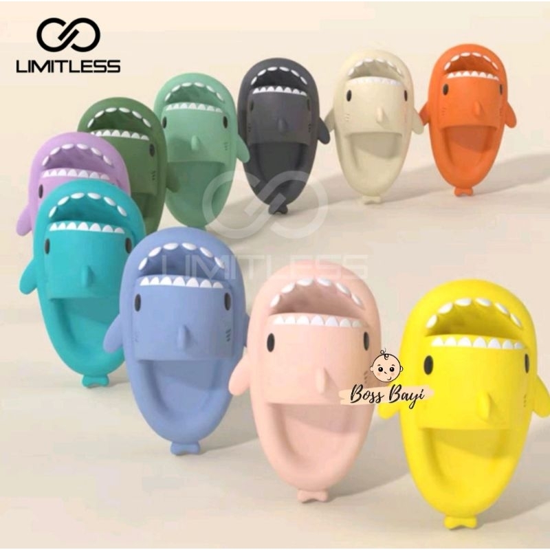LIMITLESS - Sandal Selop Bentuk Shark / Sandal Slop Anak Hiu