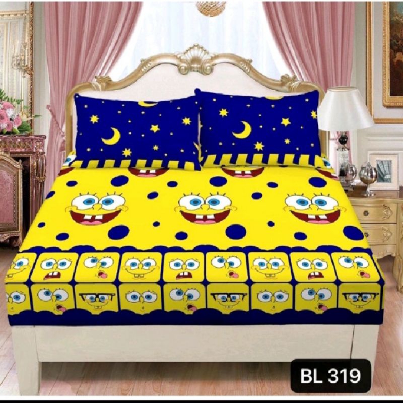 PROMO SPREI MURAH Sprei karakrer Spongebob seprai homemade sprei 180x200