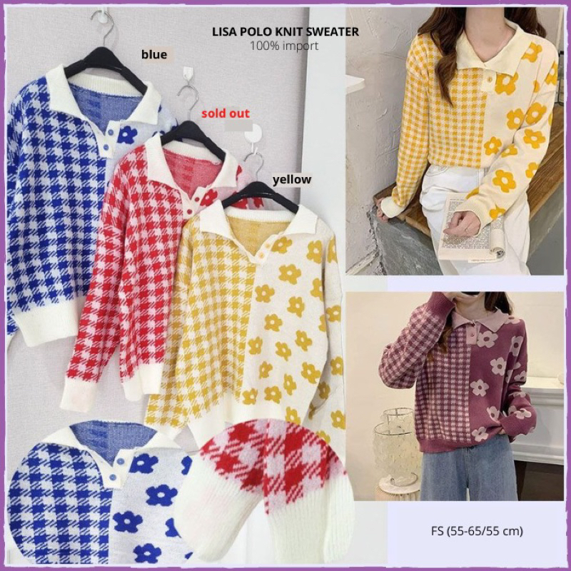 Sweater Wanita Lis Polo Knit Sweater