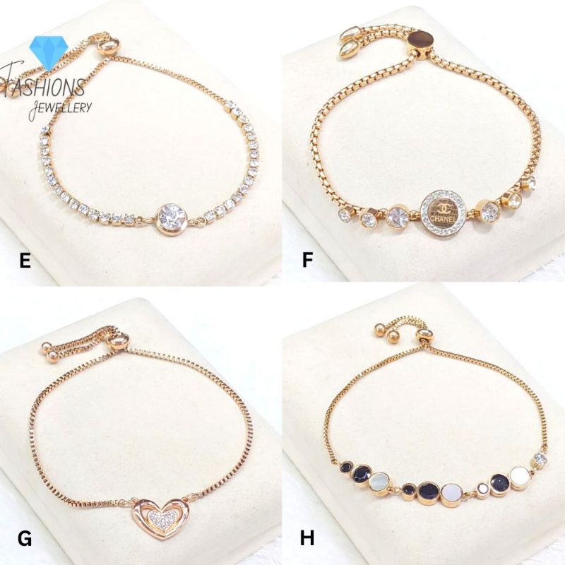 Gelang serut Titanium rose gold